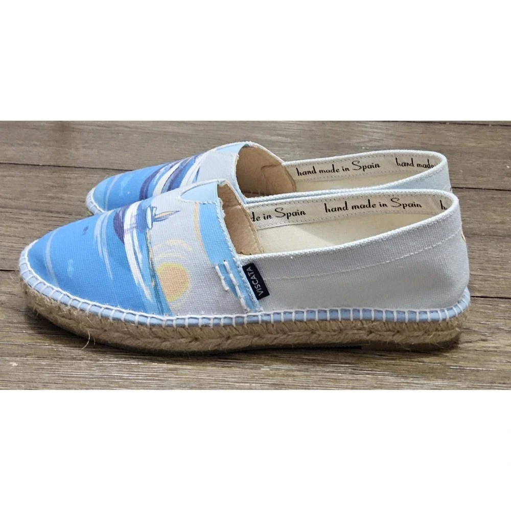 Ocean Core Espadrilles Shoes Womens 7 EU 38 NEW Granny Coastal Nautical Blue